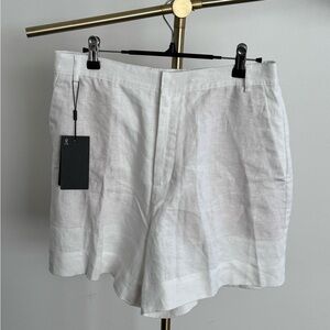 Massimo Dutti White Linen Shorts